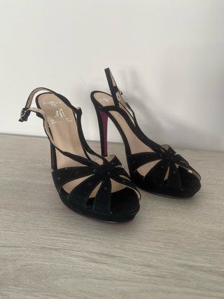 Sandalias Negras Angari Tacón Alto