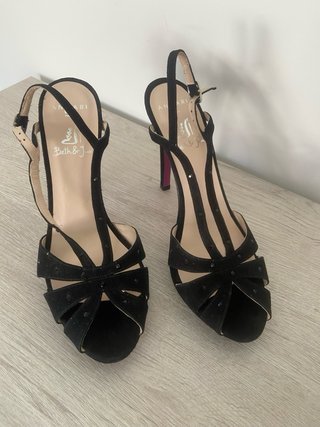 Sandalias Negras Angari Tacón Alto