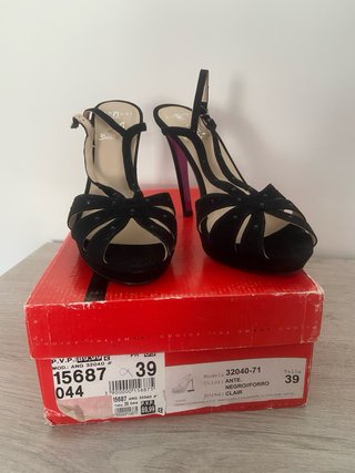 Sandalias Negras Angari Tacón Alto