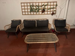 Conjunto Muebles Jardín Ratán y Metal