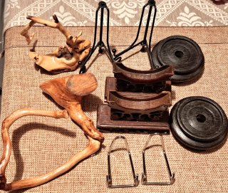 Set 10  espositori legno e metallo