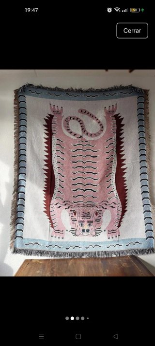 Tapiz de tela diseño tigre rosa