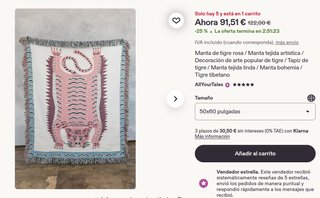 Tapiz de tela diseño tigre rosa