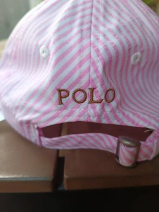 Gorra Polo Ralph Lauren Rayas Rosas Blanca