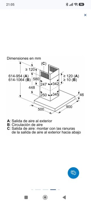 Campana extractora Balay 90cm 3BC997GX
