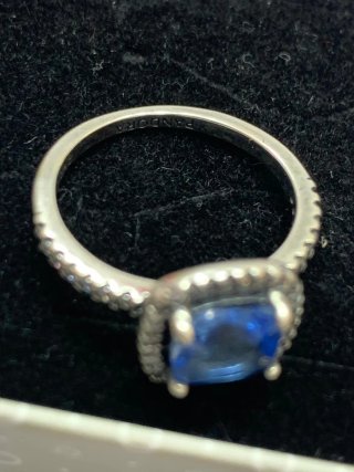 Anillo Pandora Azul Plata piedra