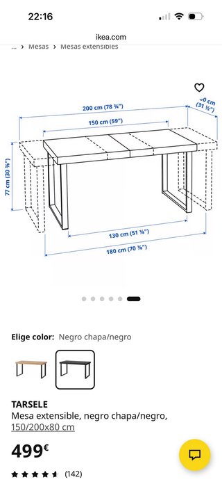 Mesa comedor extensible IKEA Tarsele