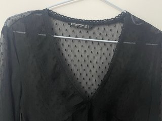 Blusa Stradivarius Negra Talla S