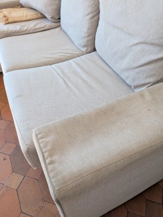 Sofá chaise longue beige 240x150cm