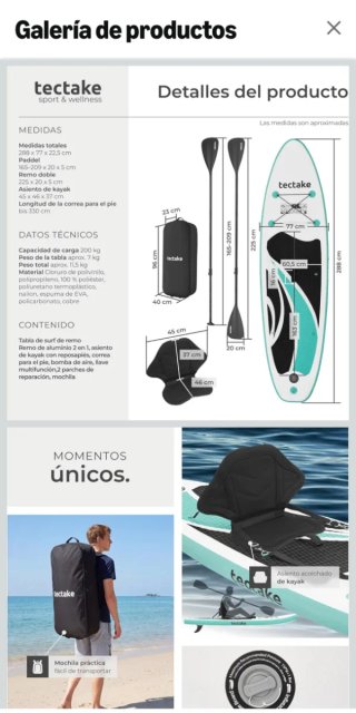 Tabla Paddle Surf TecTake