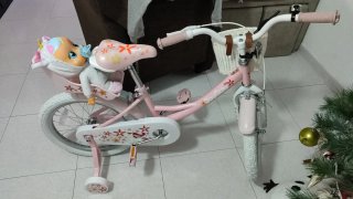 Bicicleta infantil 18" rosa con cesta