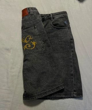 Pantalones Grimeu grises con bordado
