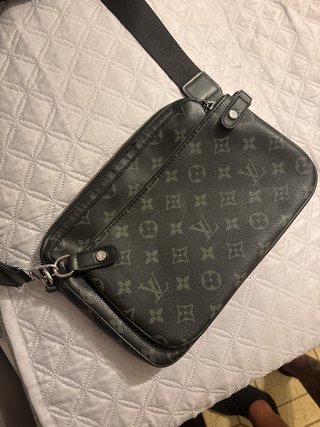 Tracolla Louis Vuitton Monogram Grigio Nero
