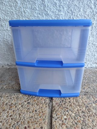 Cajonera de plástico dos cajones con ruedas