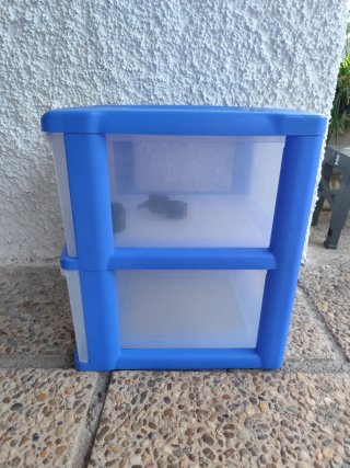 Cajonera de plástico dos cajones con ruedas