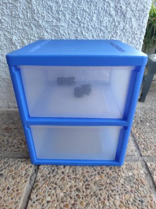 Cajonera de plástico dos cajones con ruedas