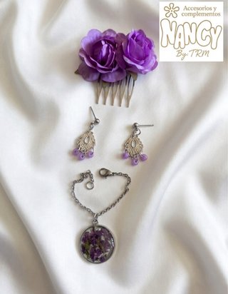 Conjunto Flamenca Nancy: Pendientes,peineta y coll