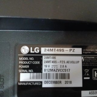 Televisión  monitor LG 23 Negra y Azul