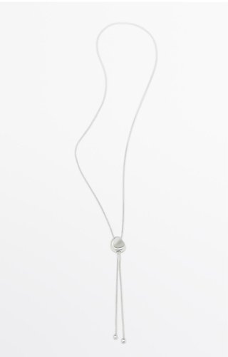 Collar Massimo Dutti plateado 84cm