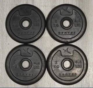 4 Discos Pesas Goma 2kg