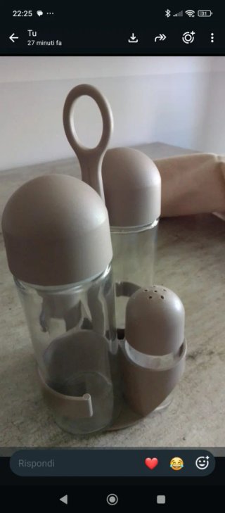 Set Olio Aceto Sale Pepe Vetro/Plastica