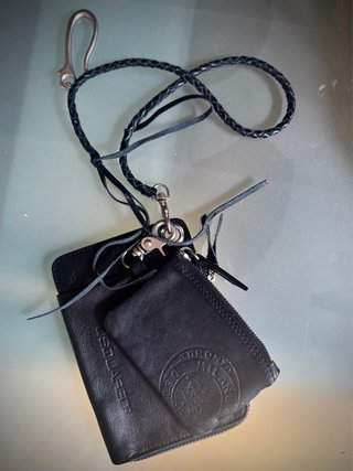 DSQUARED2 CARTERA DE VAQUEROS PIEL NEGRA HOMBRE