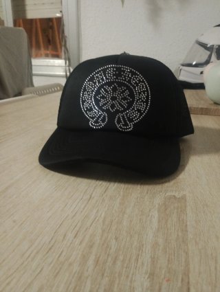 Gorra Chrome Hearts Negra Diamantes