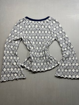 Jersey Crochet Manga Campana y2k camiseta