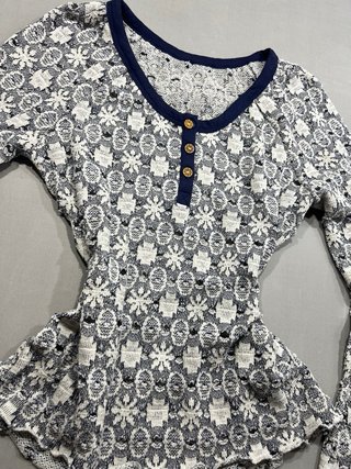Jersey Crochet Manga Campana y2k camiseta
