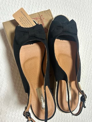 Alpargatas Guapissima Negras con Lazo