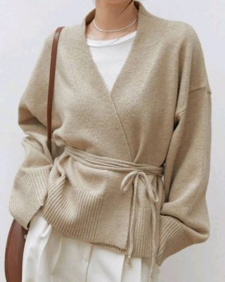 Chaqueta de punto beige