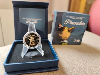 Moneda 2 Euro Italia 2026 Pinocchio Proof