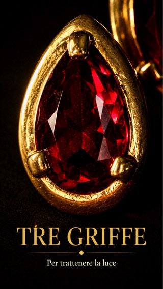 Orecchini vintage cristallo rosso oro anni '80