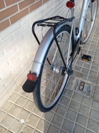 Bicicleta plateada urbana