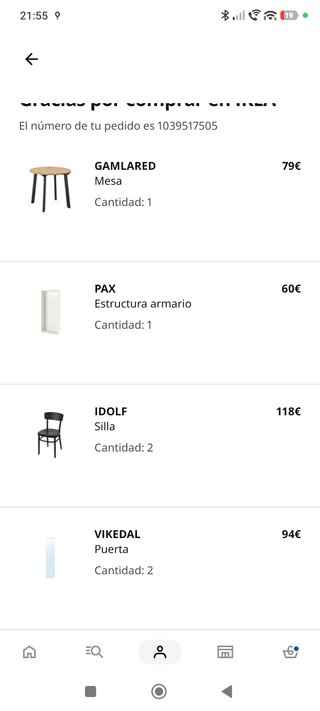 Mesa redonda IKEA GAMLARED + 2 sillas