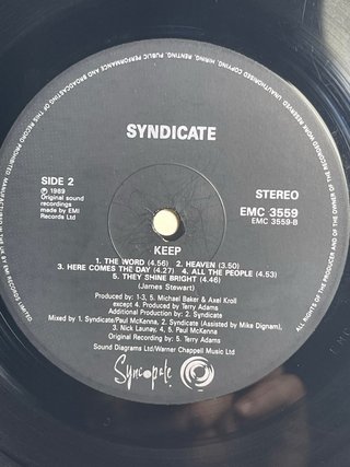 Syndicate - Keep LP 1989 (New age, Pop)