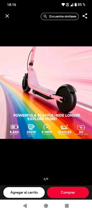 Patinete eléctrico niña rosa LP65 precintado