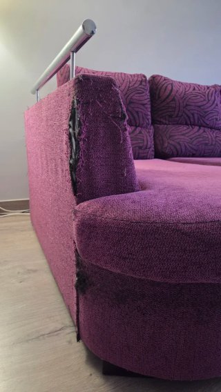 Sofá chaise longue morado/violeta – 4 plazas