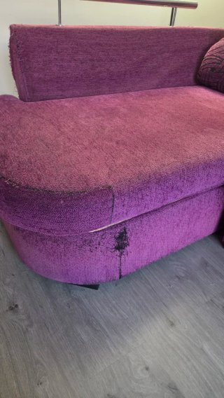 Sofá chaise longue morado/violeta – 4 plazas
