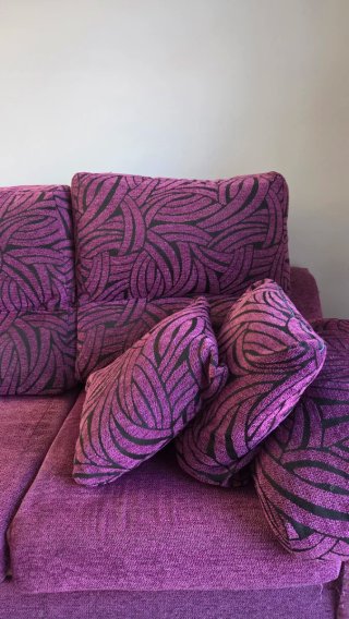 Sofá chaise longue morado/violeta – 4 plazas