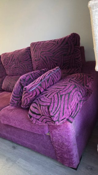 Sofá chaise longue morado/violeta – 4 plazas