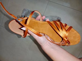 Tacones elegantes baile salón dorados/naranja