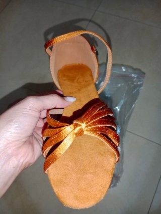 Tacones elegantes baile salón dorados/naranja