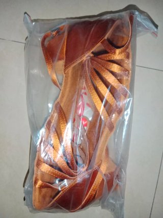 Tacones elegantes baile salón dorados/naranja