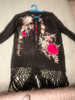 Mantón Manila Zara Bordado Talla L