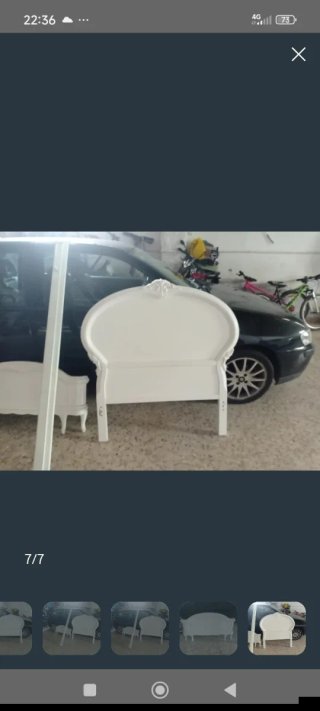 Cabecero de cama blanco de madera