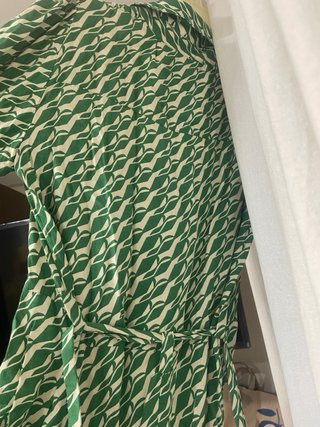 Vestido Zara verde y blanco estampado