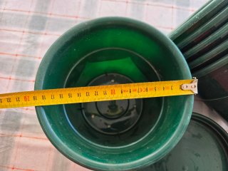 Vasos de plástico verdes 18cm com pratos