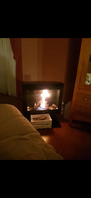 Chimenea bioetanol con accesorios cerámicos