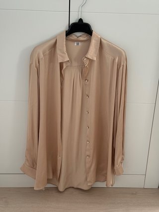 Camisa Beige Oversize Seda